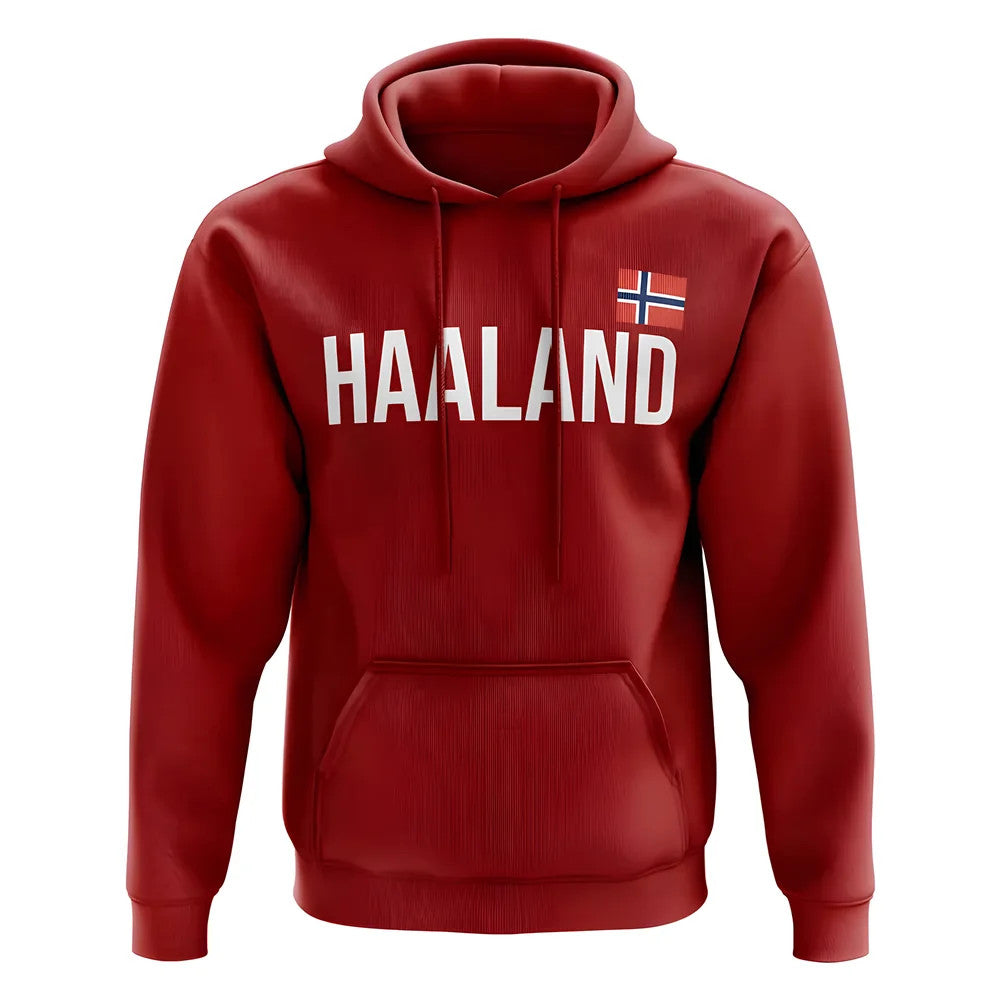 Erling Haaland Norway name hoody (red)_1