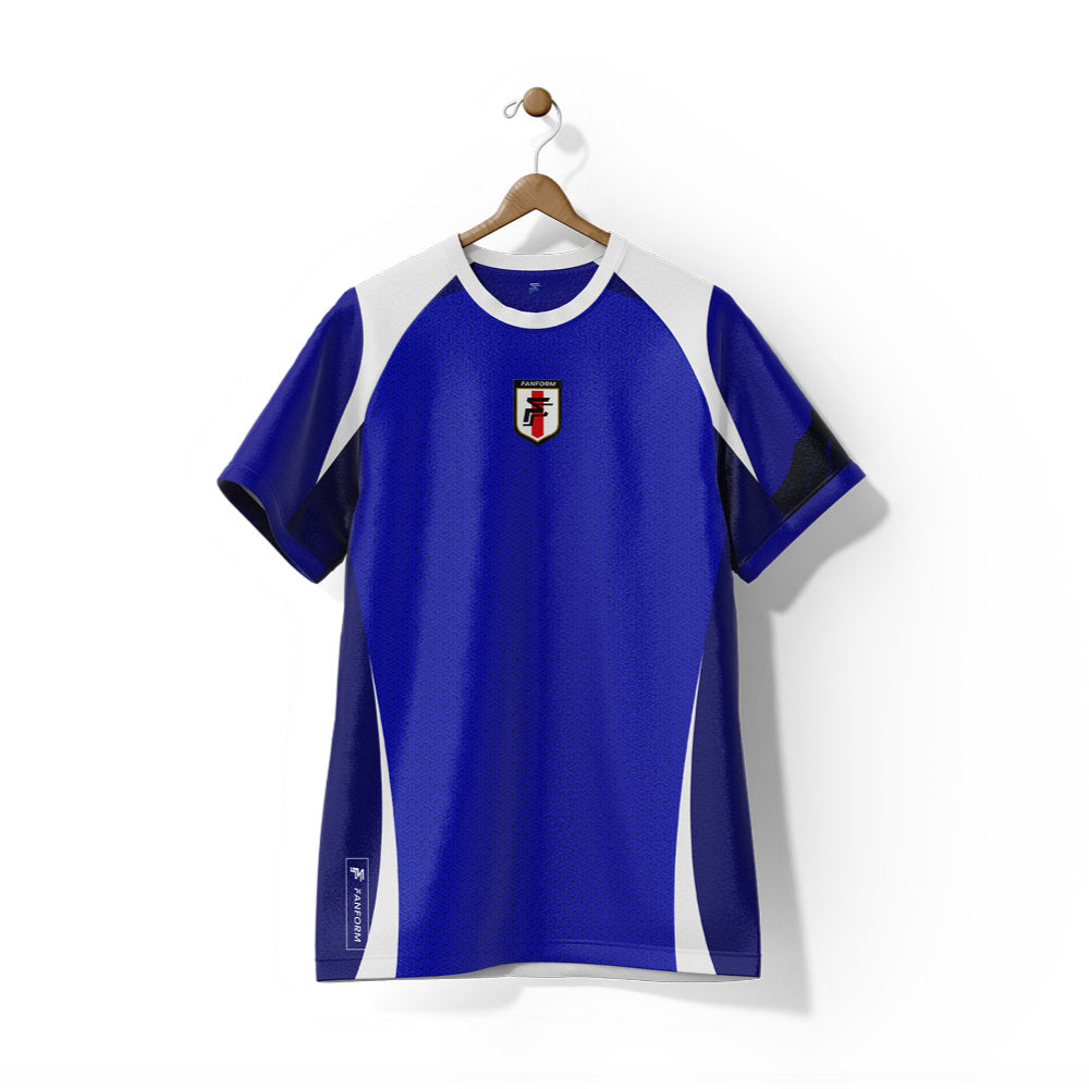 Japan Samurai Blue Home Supporter Jersey Kids Short Sleeve_0