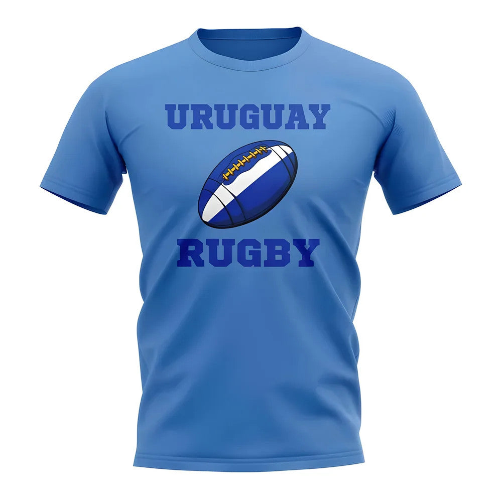 Uruguay Rugby Ball T-Shirt (Sky Blue)_0