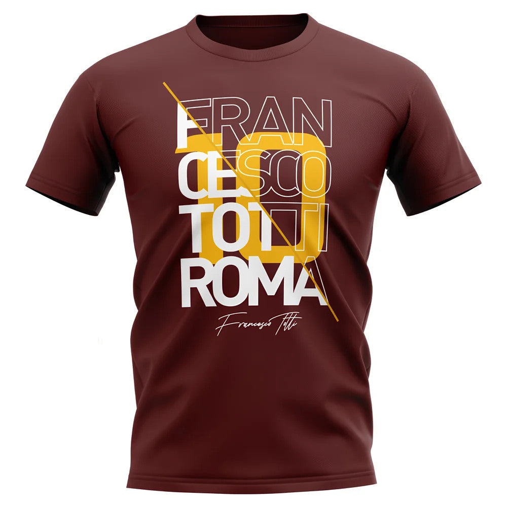 Francesco Totti Roma Graphic Signature T-Shirt (Burgundy)_1