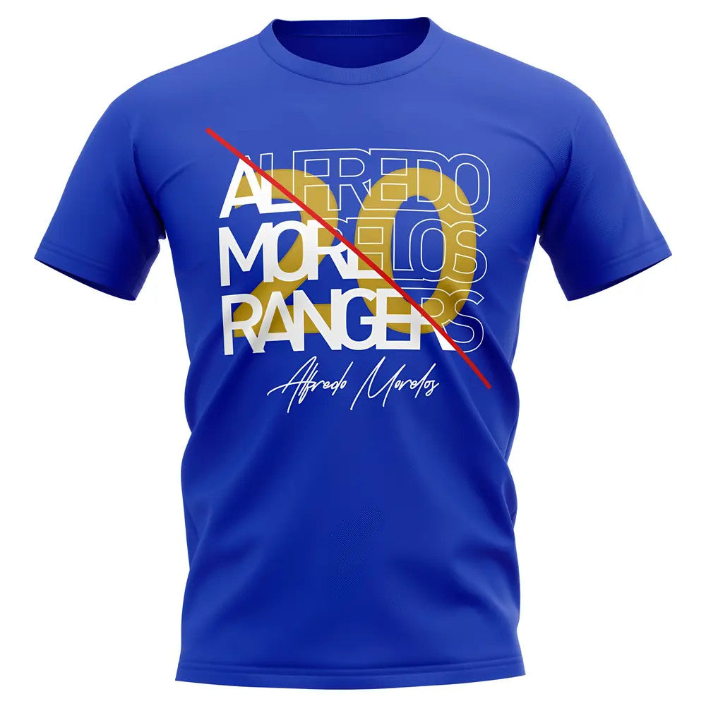 Alfredo Morelos Rangers Graphic Signature T-Shirt (Blue)_1