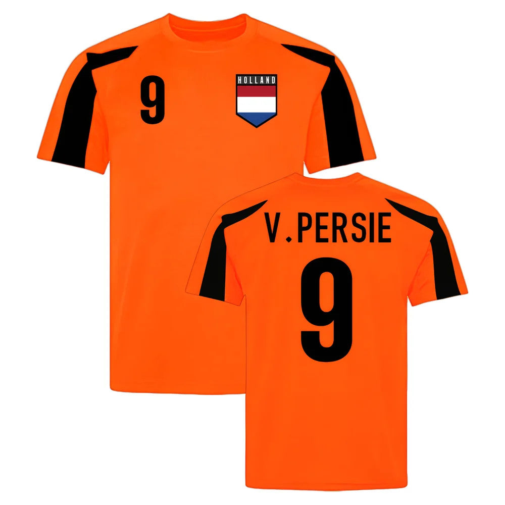 Holland Sports Training Jersey (Orange-Black)(V.Persie 9)_0