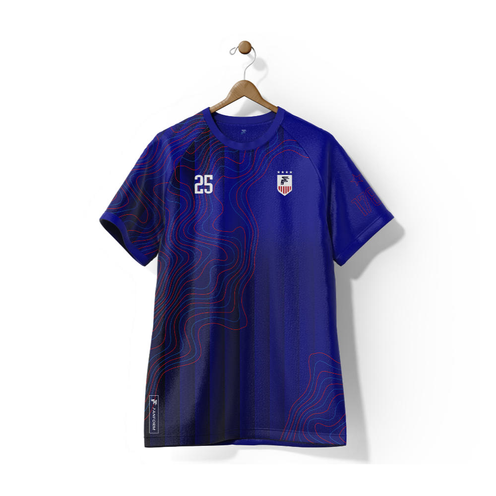 USA Stars and Stripes Away Supporter Jersey kids Kids Short Sleeve_0