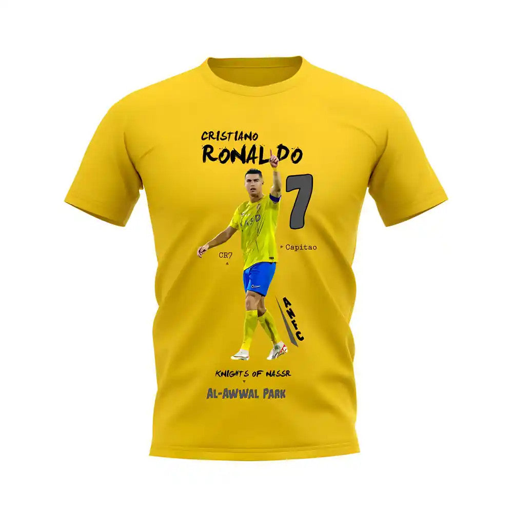 Cristiano Ronaldo Al Nassr Graphic T-Shirt (Yellow)_1