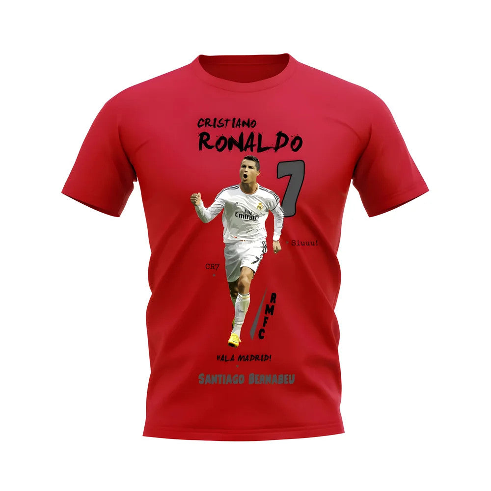 Cristiano Ronaldo Real Madrid Graphic T-Shirt (Red)_1