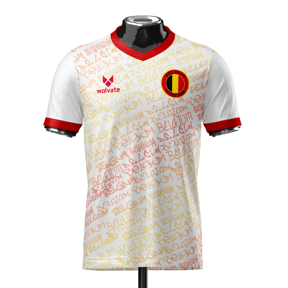 Belgium Heritage Football Jersey (Wolvate) Kids Short Sleeve_0