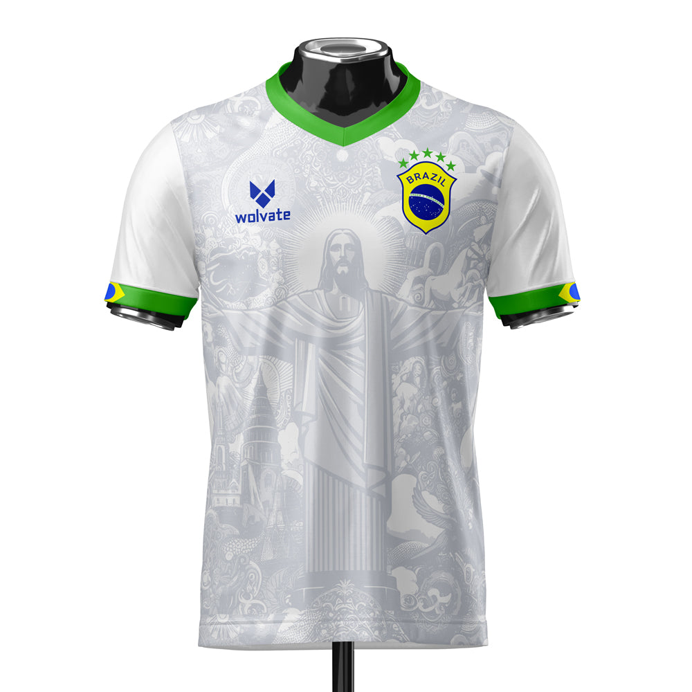 Brazil Heritage Football Jersey (Wolvate) Kids Short Sleeve_0
