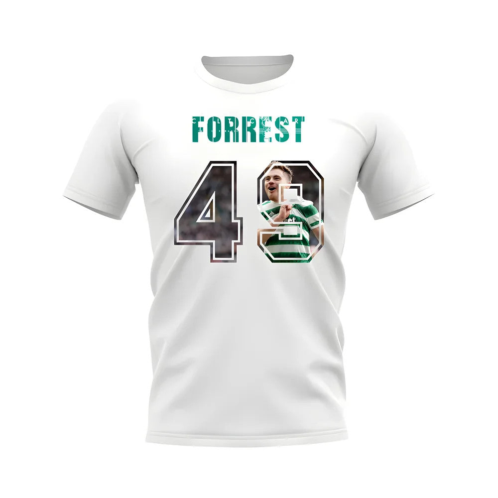James Forrest Name And Number Celtic T-Shirt (White)_0