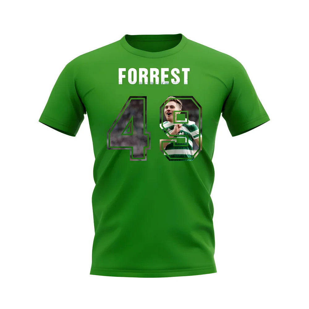 James Forrest Name And Number Celtic T-Shirt (Green)_0