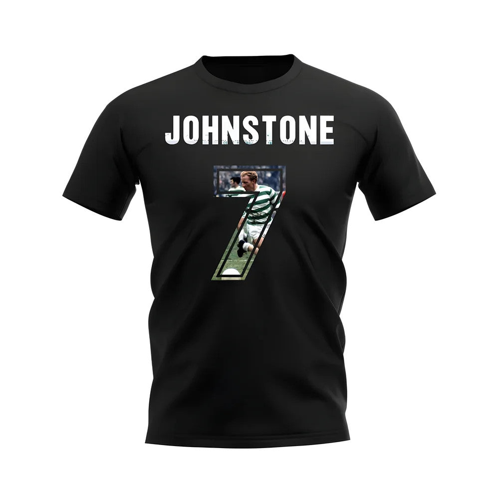 Jimmy Johnstone Name And Number Celtic T-Shirt (Black)_1