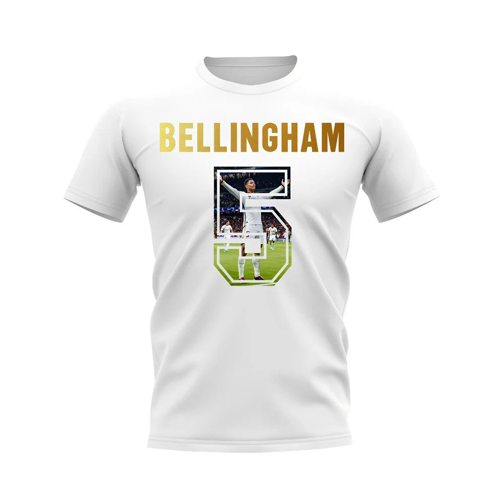 Jude Bellingham Name And Number Real Madrid T-Shirt (White)_0