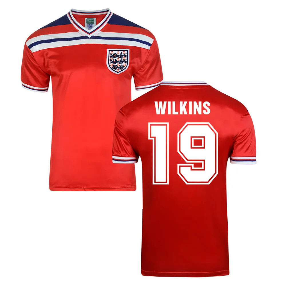 Score Draw England World Cup 1982 Away Shirt (Wilkins 19)_0