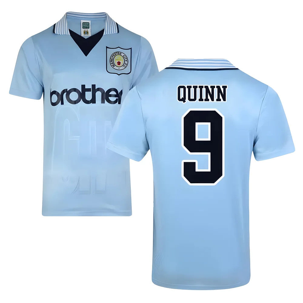 Score Draw Man City 1996 Home Shirt (Quinn 9)_0
