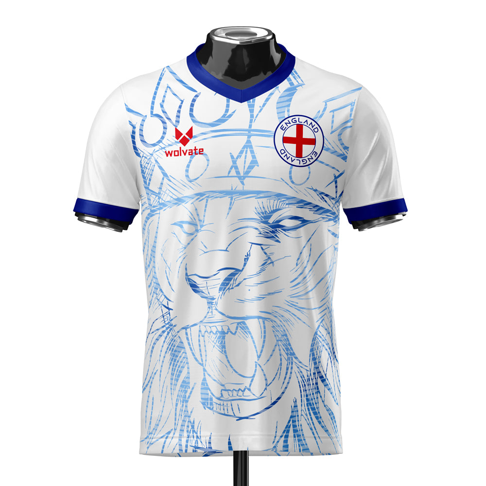 England Heritage Football Jersey White/Blue (Wolvate) Kids Short Sleeve_0