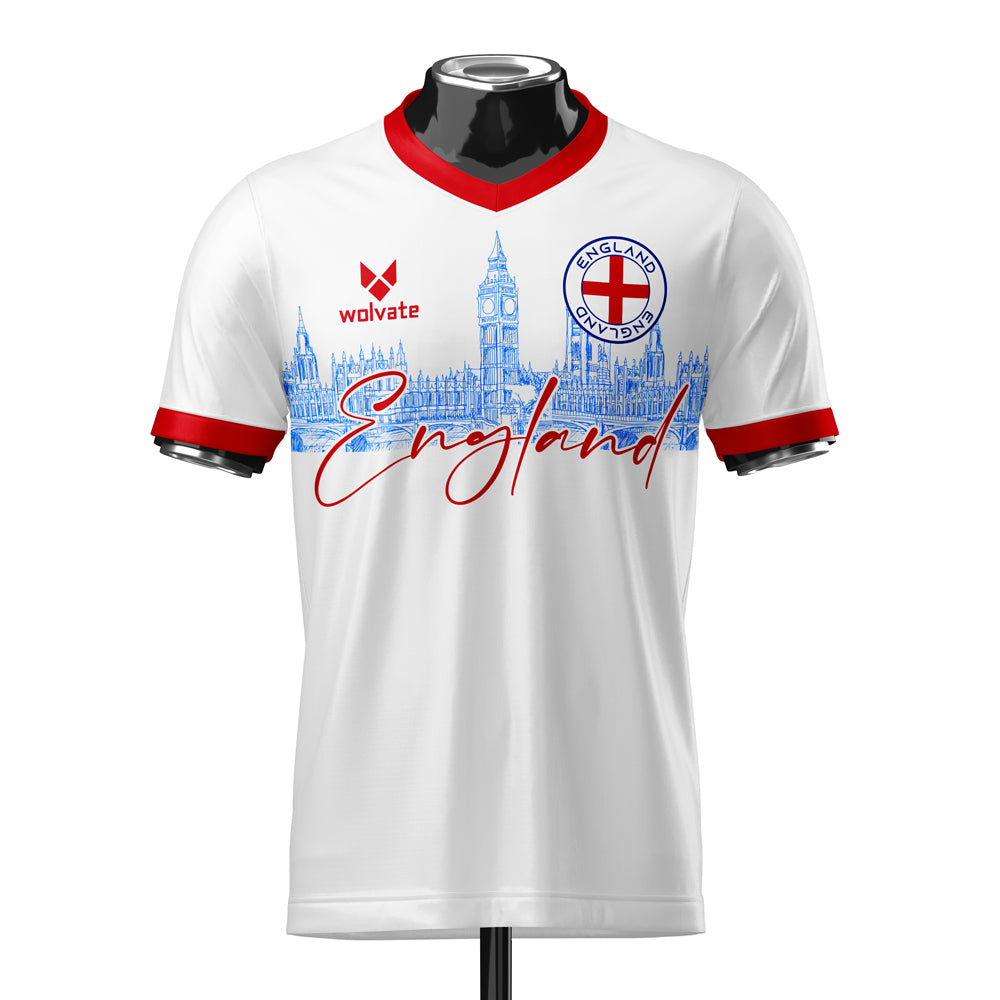 England Heritage Football Jersey White/Red (Wolvate) kids Kids Short Sleeve_0