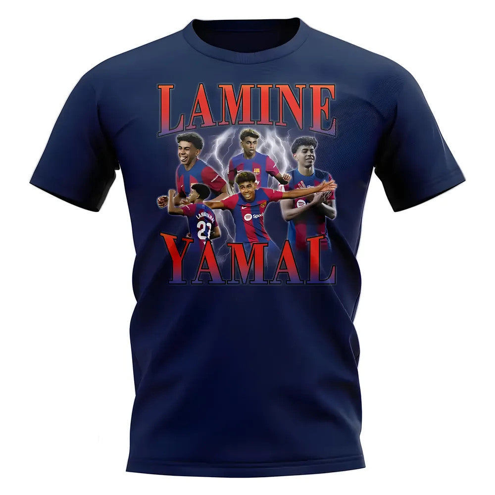 Lamine Yamal Barcelona Bootleg T-Shirt (Navy)_0