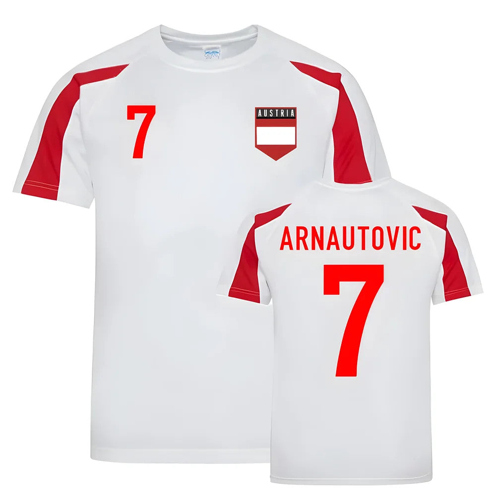 Marko Arnautovic Austria Sports Training Jersey (White-Red)_1