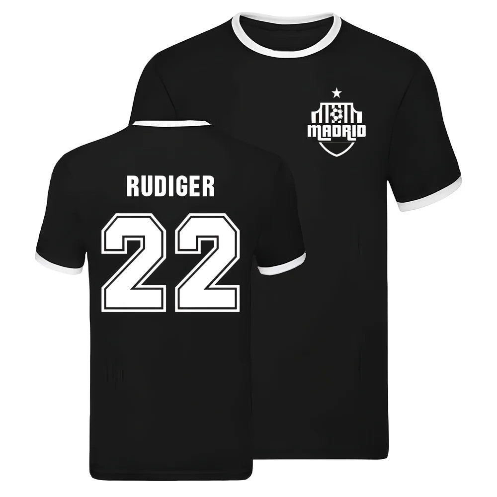 Real Madrid Ringer T-shirt (Antonio Rudiger 22)_1
