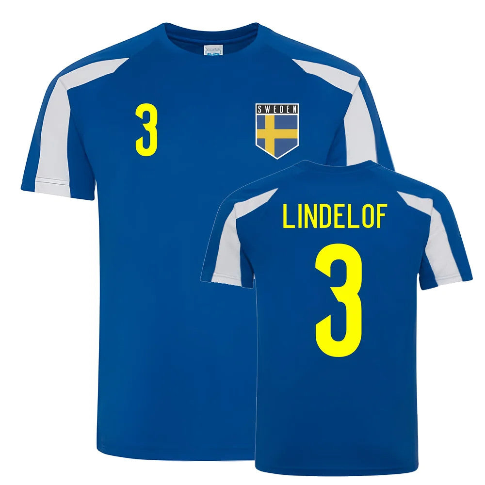 Victor Lindelof Sweden Sports Training Jersey (Blue-White)_1