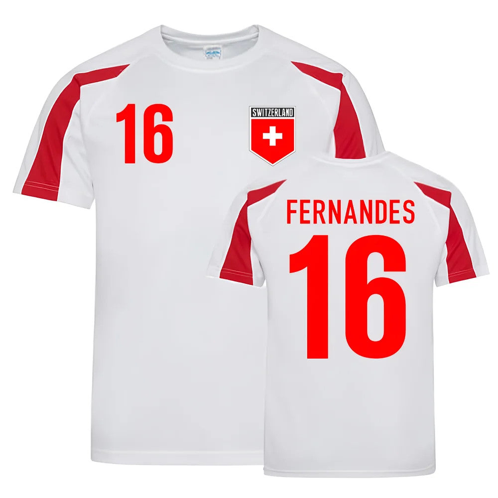 Gelson Fernandes Switzerland Sports Training Jersey (White-Red)_1