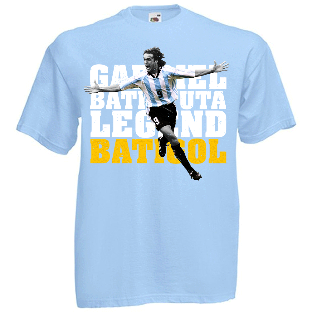 Gabriel Batistuta Argentina Legend T-Shirt (Sky) - Kids_0