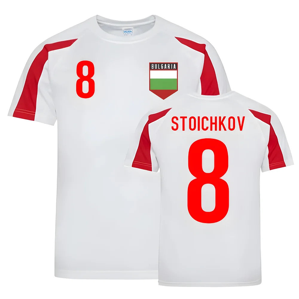 Hristo Stoichkov Bulgaria Sports Training Jersey (White-Red)_1