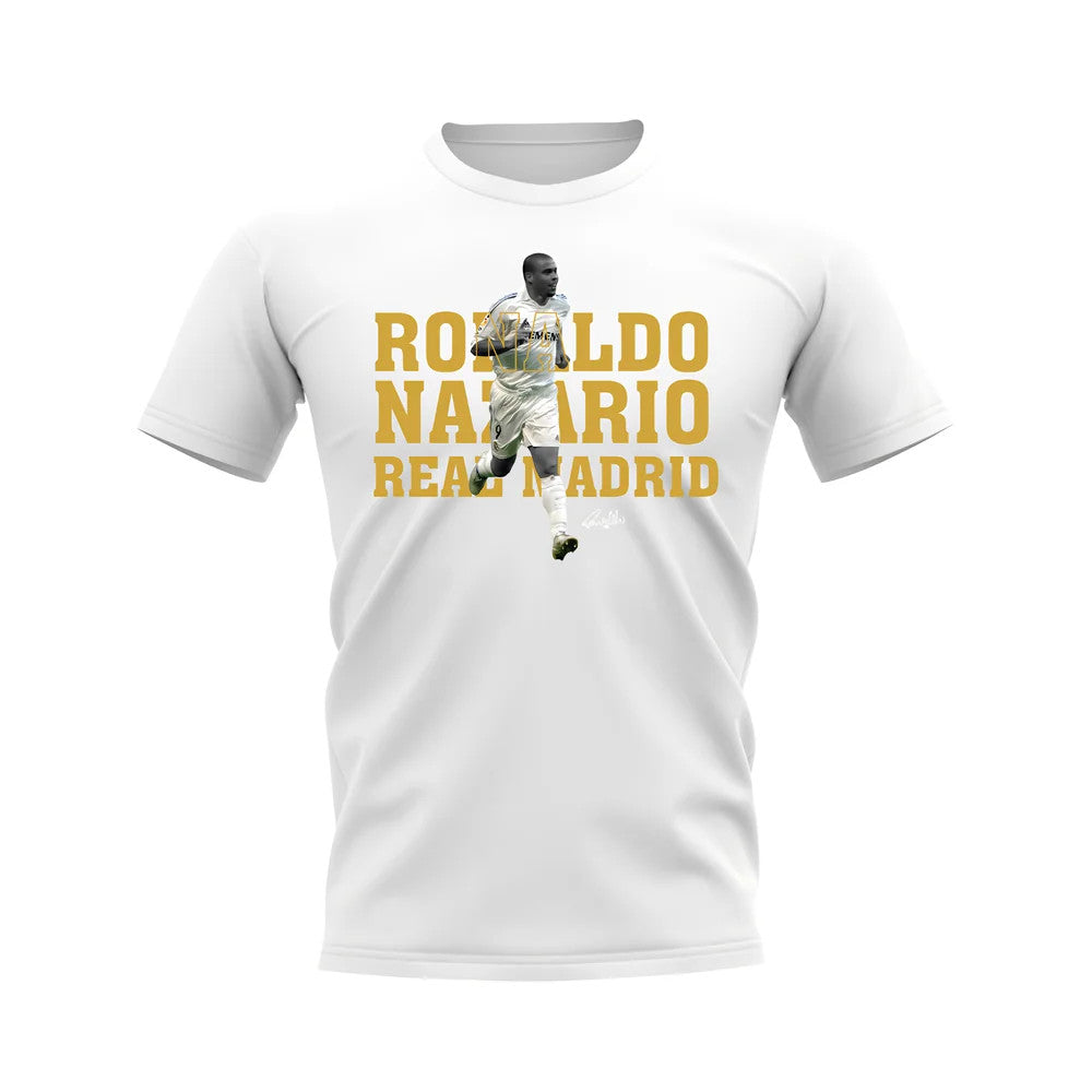Ronaldo Nazario Real Madrid Player Tee (White)_0