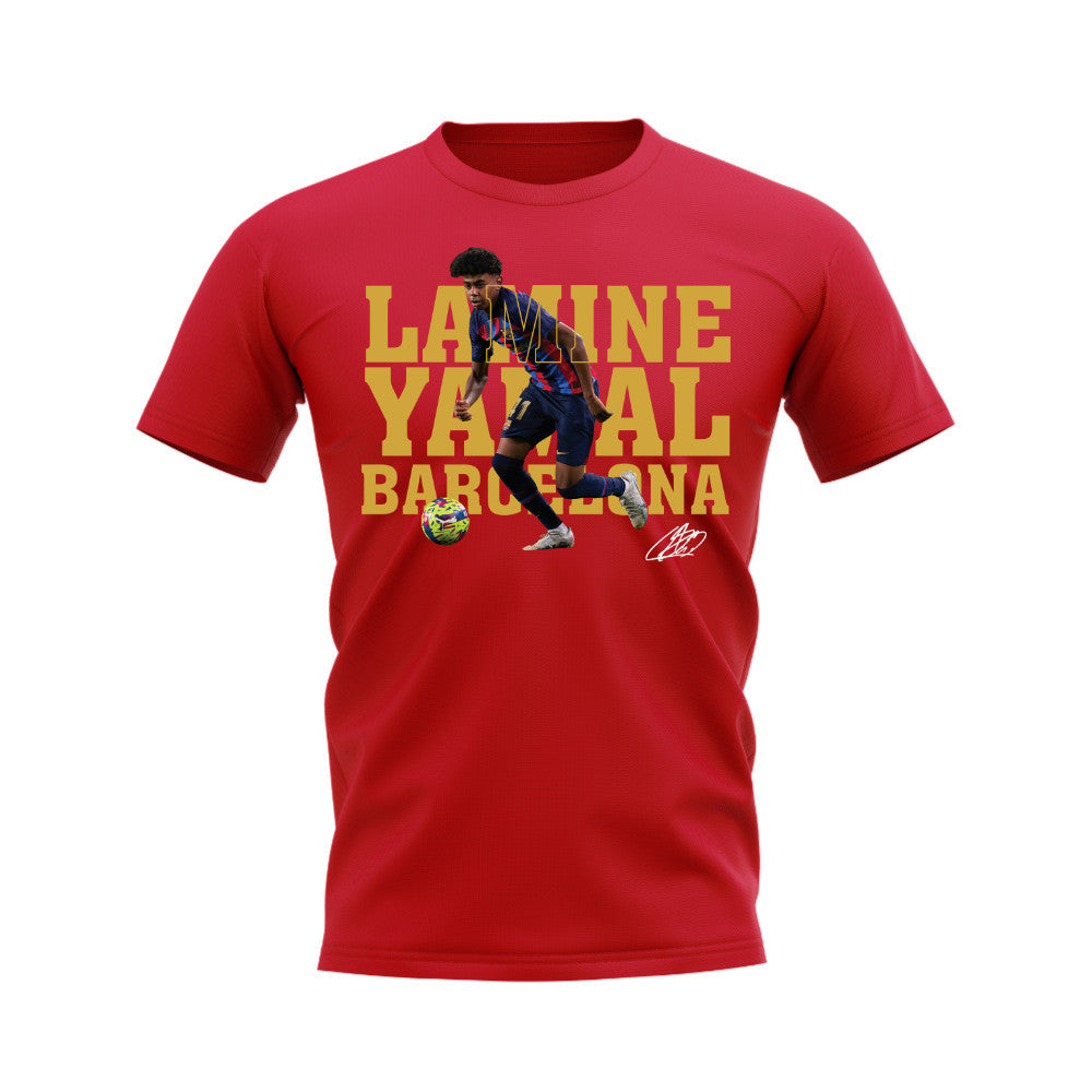 Lamine Yamal Barcelona Player Tee (Red)_0