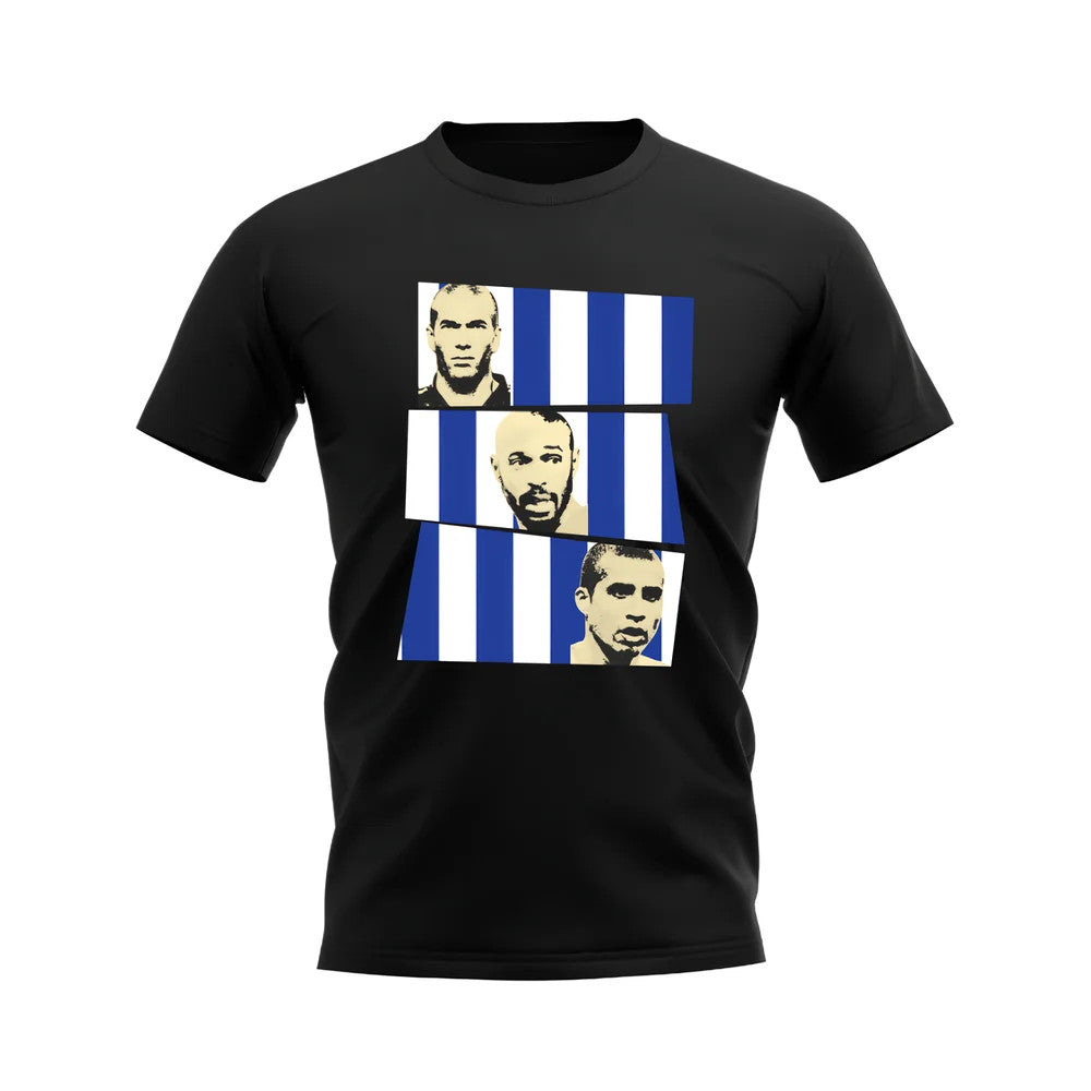 Zidane Henry Trezeguet France Trio T-Shirt (Black)_1