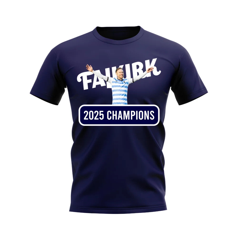 Scott Arfield Falkirk 2025 Champions T-Shirt (Navy)_1