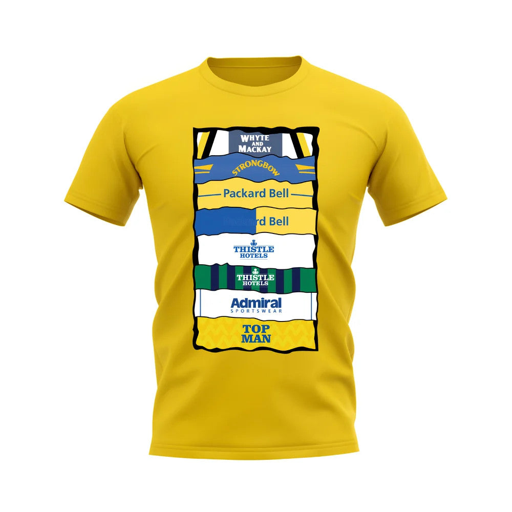 Leeds Shirt Sponsor History T-shirt (Yellow)_1