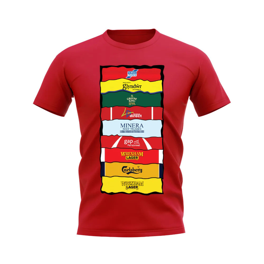 Wrexham Shirt Sponsor History T-shirt (Red)_1