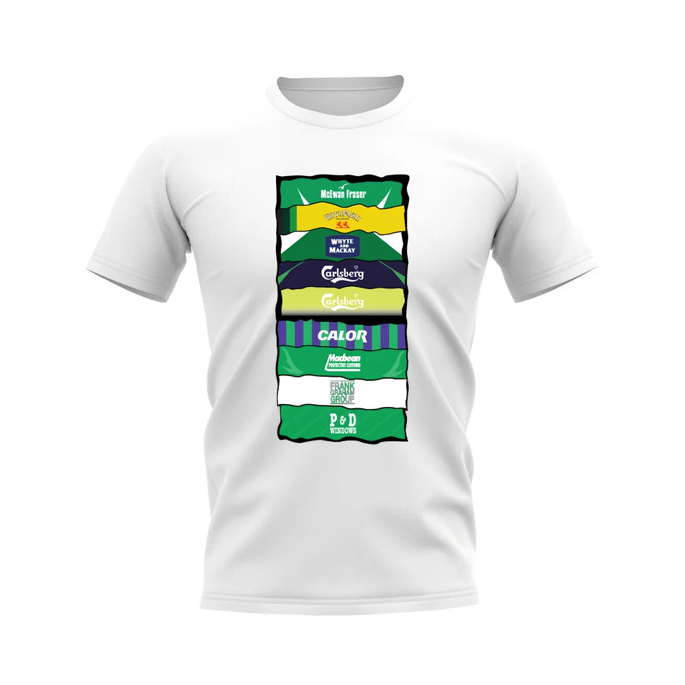 Hibs Shirt Sponsor History T-shirt (White)_0