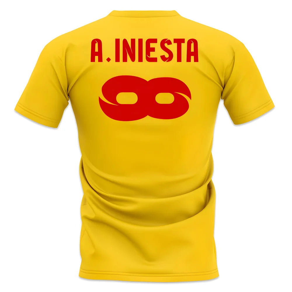 Andres Iniesta Trophy Count T-Shirt (Yellow)_1