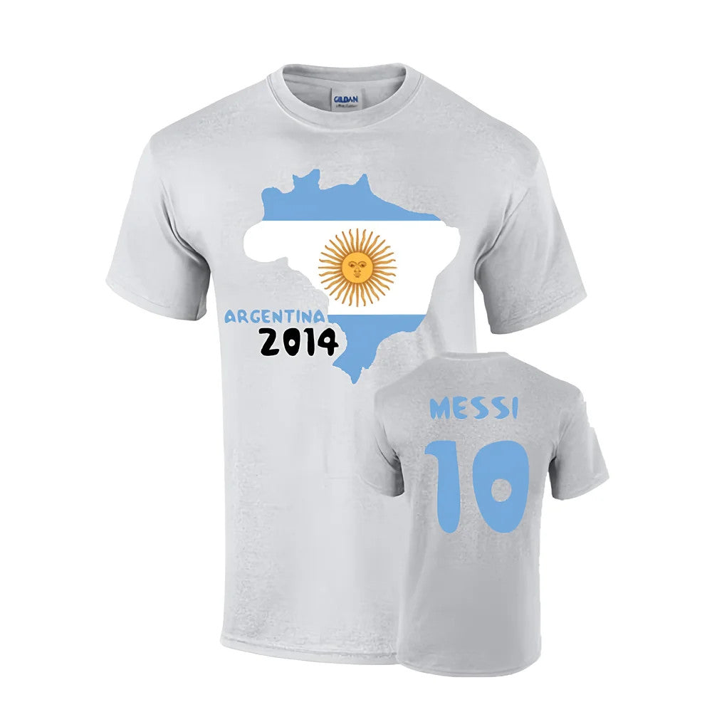 Argentina 2014 Country Flag T-shirt (messi 10)_0