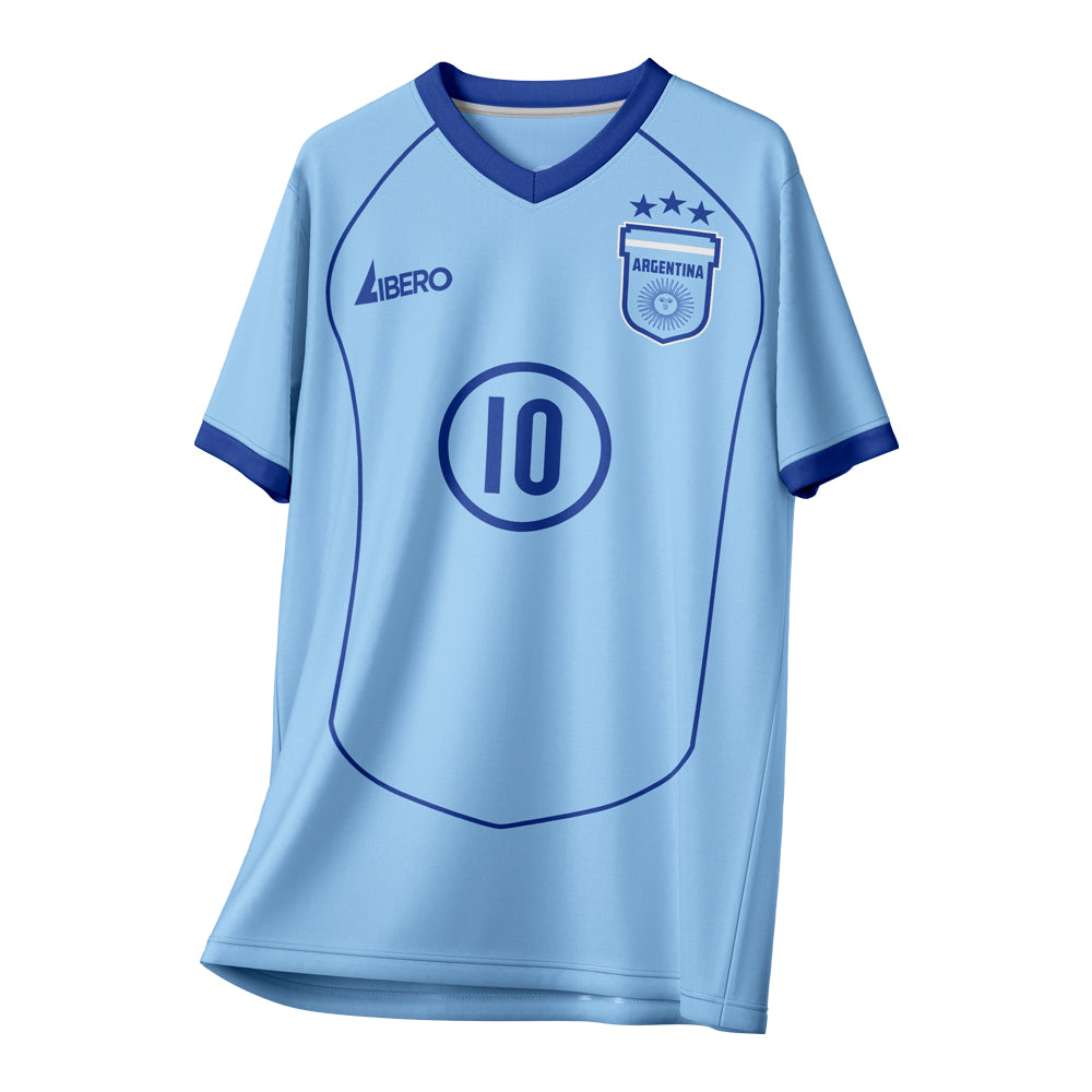 Messi 10 Argentina Vintage Style Concept Shirt Kids Short Sleeve_1
