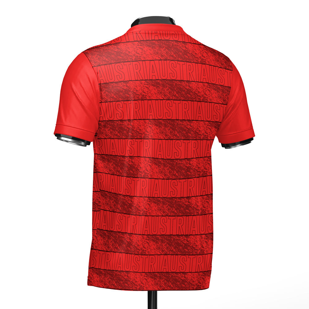 Austria Heritage Red Football Jersey (Wolvate) Kids Short Sleeve_1