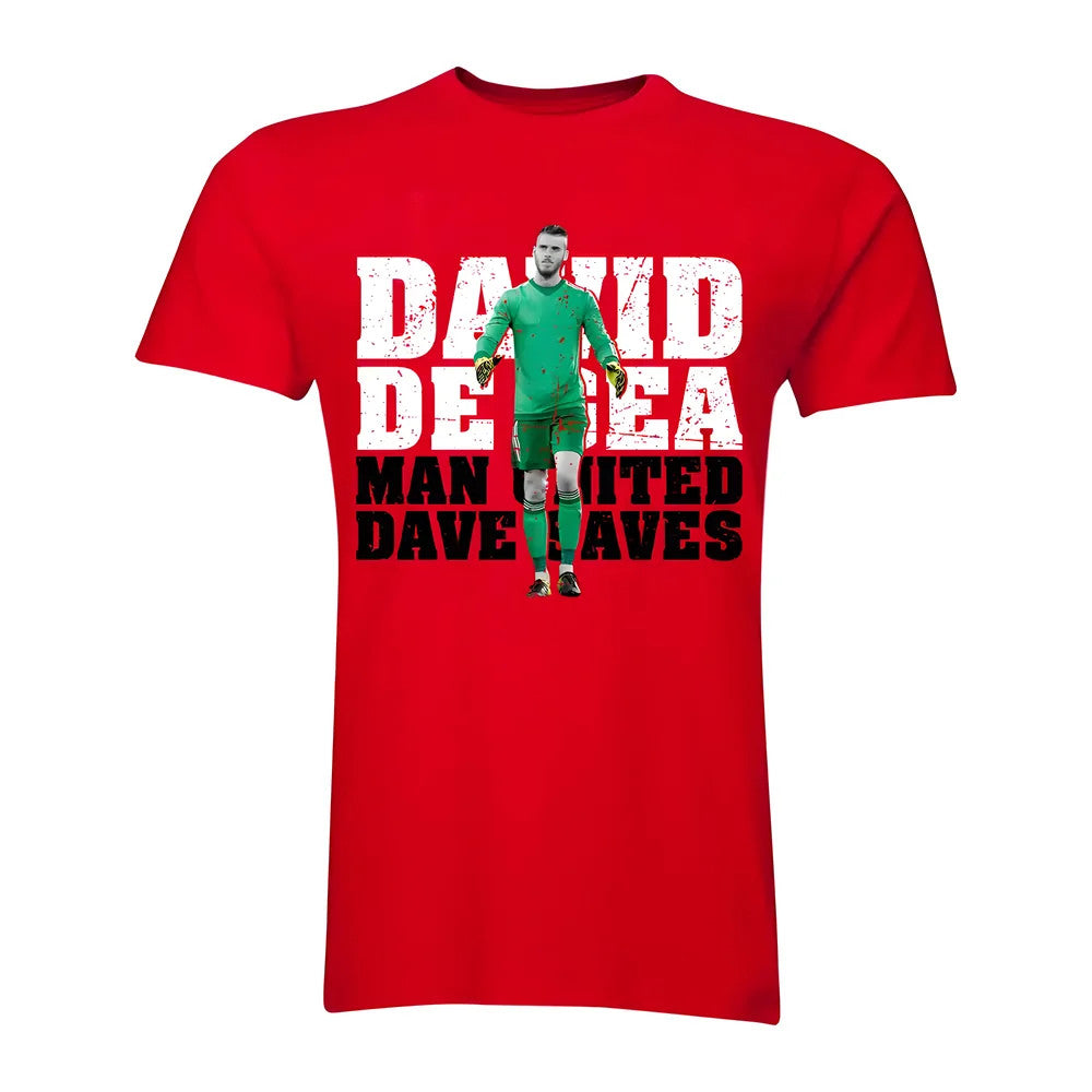 David De Gea Man United Goalkeeper T-Shirt (Red) - Kids_1