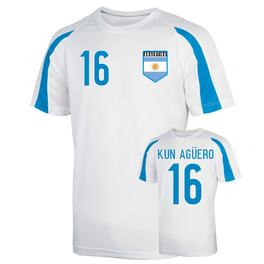 Argentina Sports Training Jersey (kun Aguero 16) - Kids_1