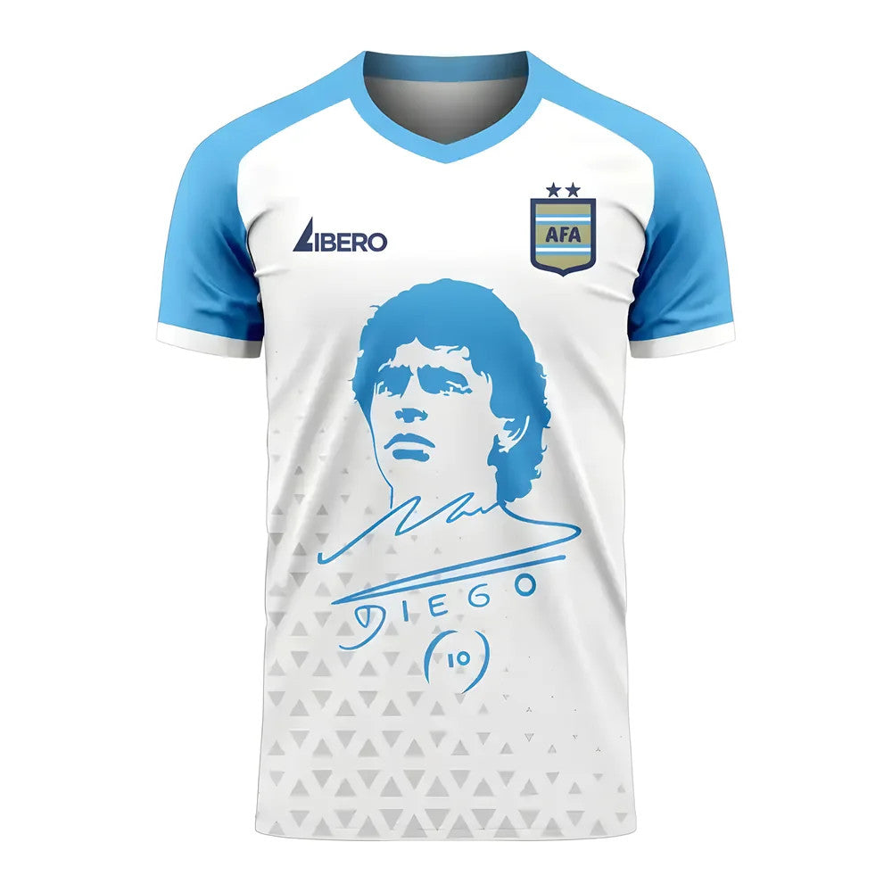 Diego Maradona Face Signature Concept Shirt (White) - Little Boys_0
