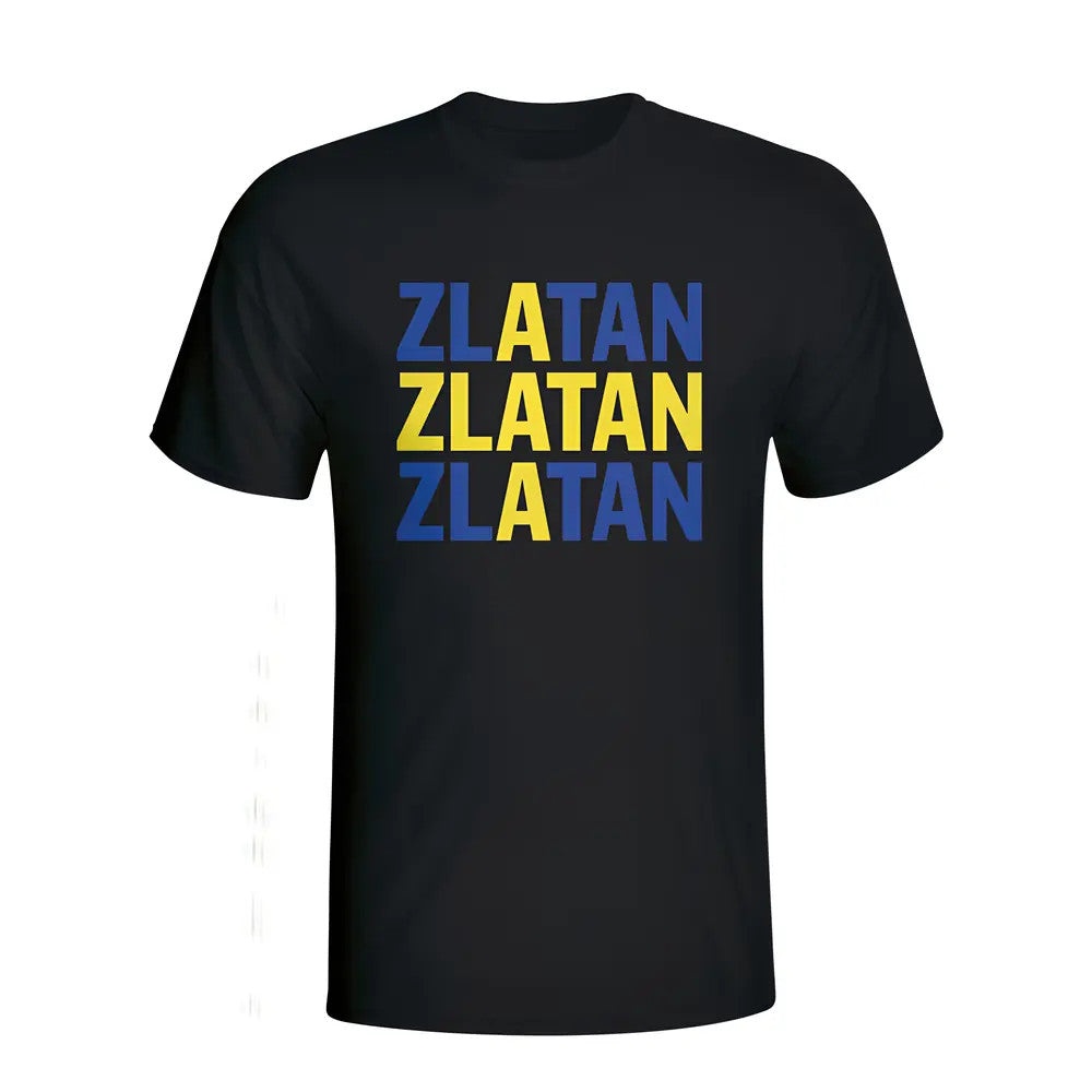 Zlatan Ibrahimovic Sweden Player Flag T-shirt (black) - Kids_0