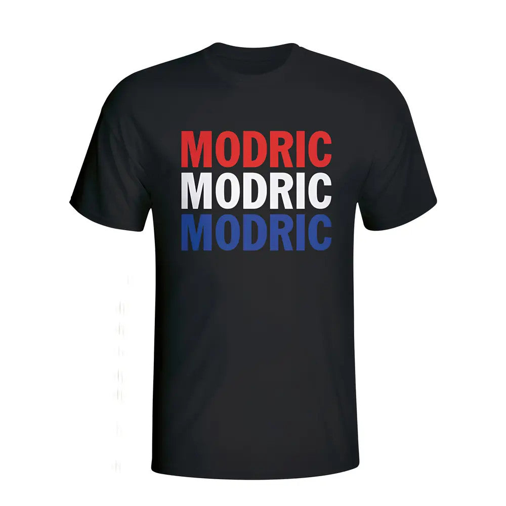 Luka Modric Croatia Player Flag T-shirt (black) - Kids_1