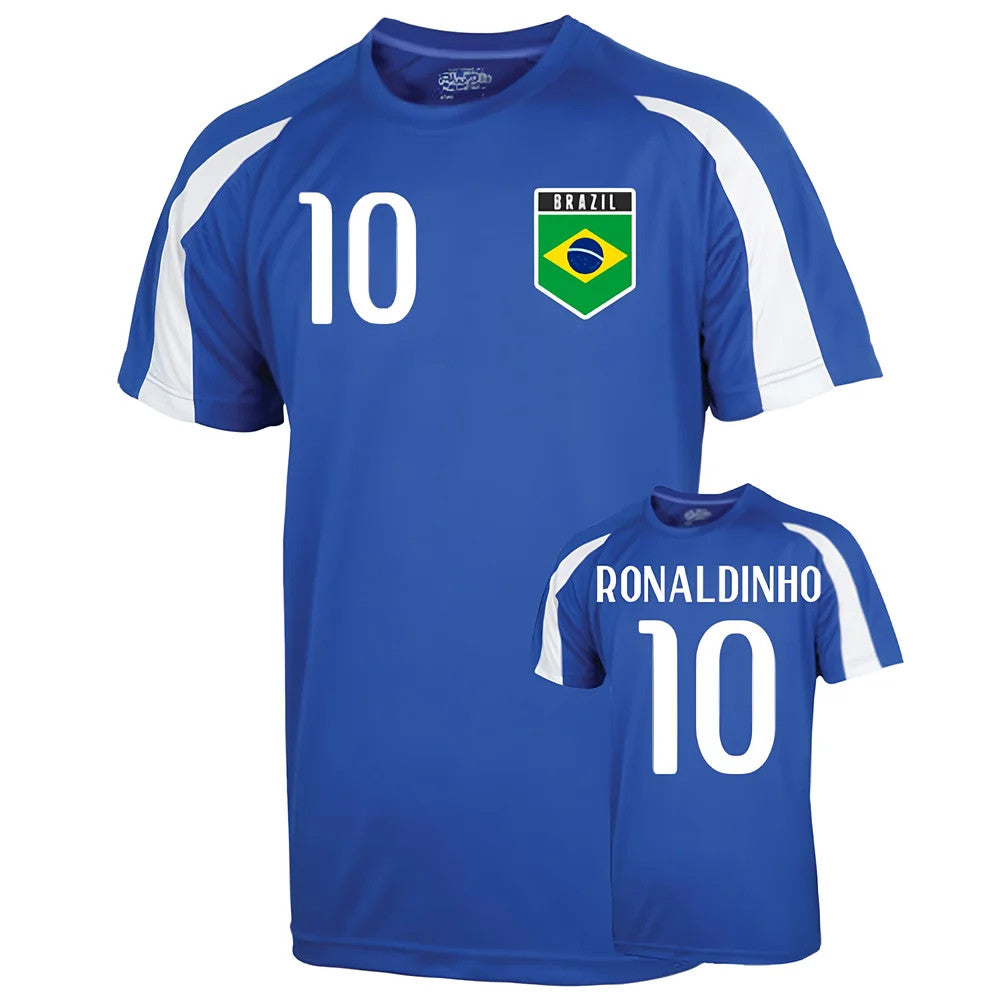 Brazil Sports Training Jersey (ronaldinho 10) - Kids_1