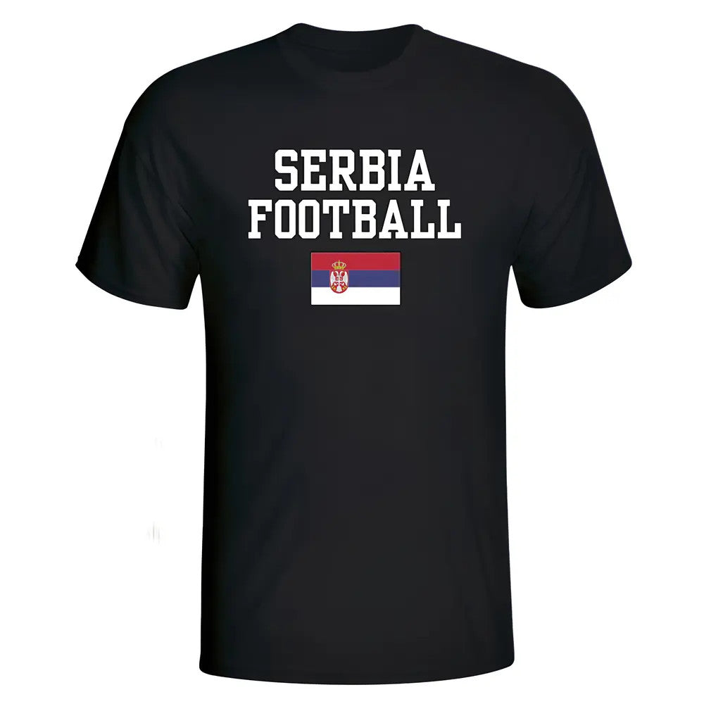 Serbia Football T-Shirt - Black_0