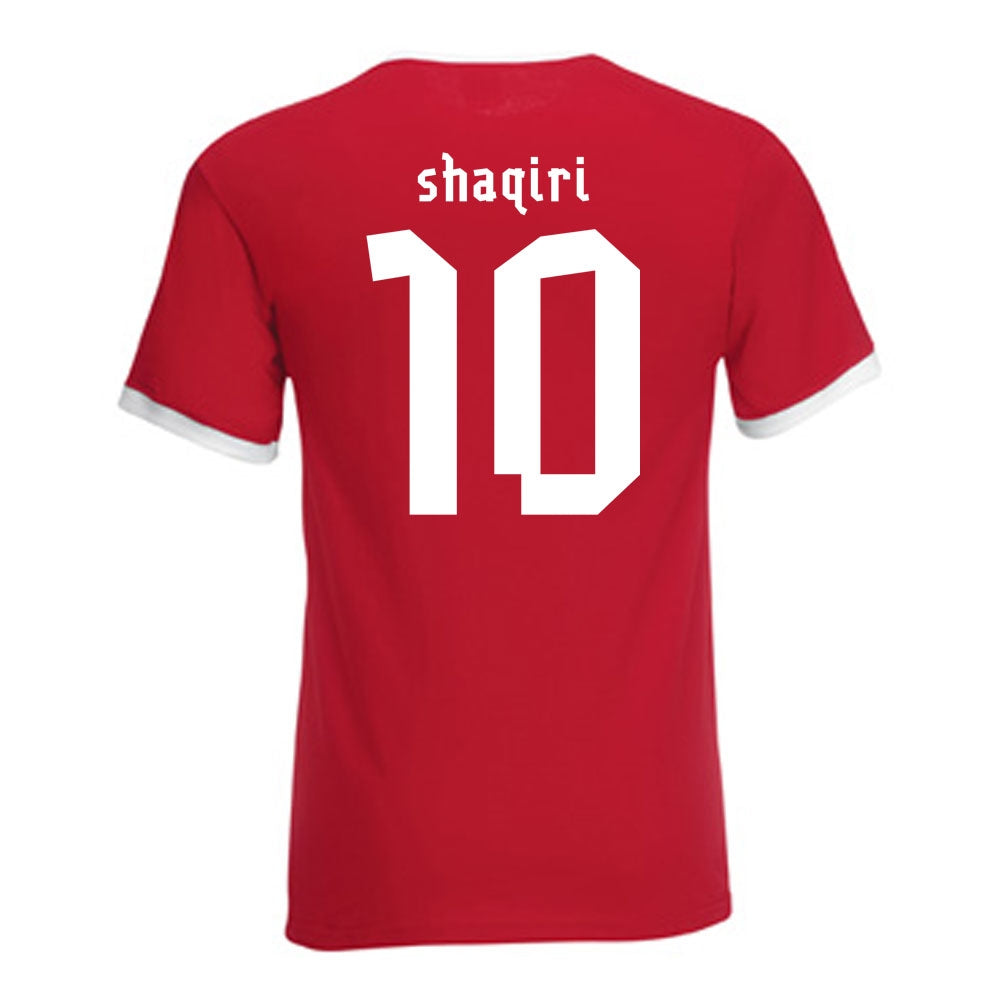 Xherdan Shaqiri Switzerland Ringer Tee (red)_0