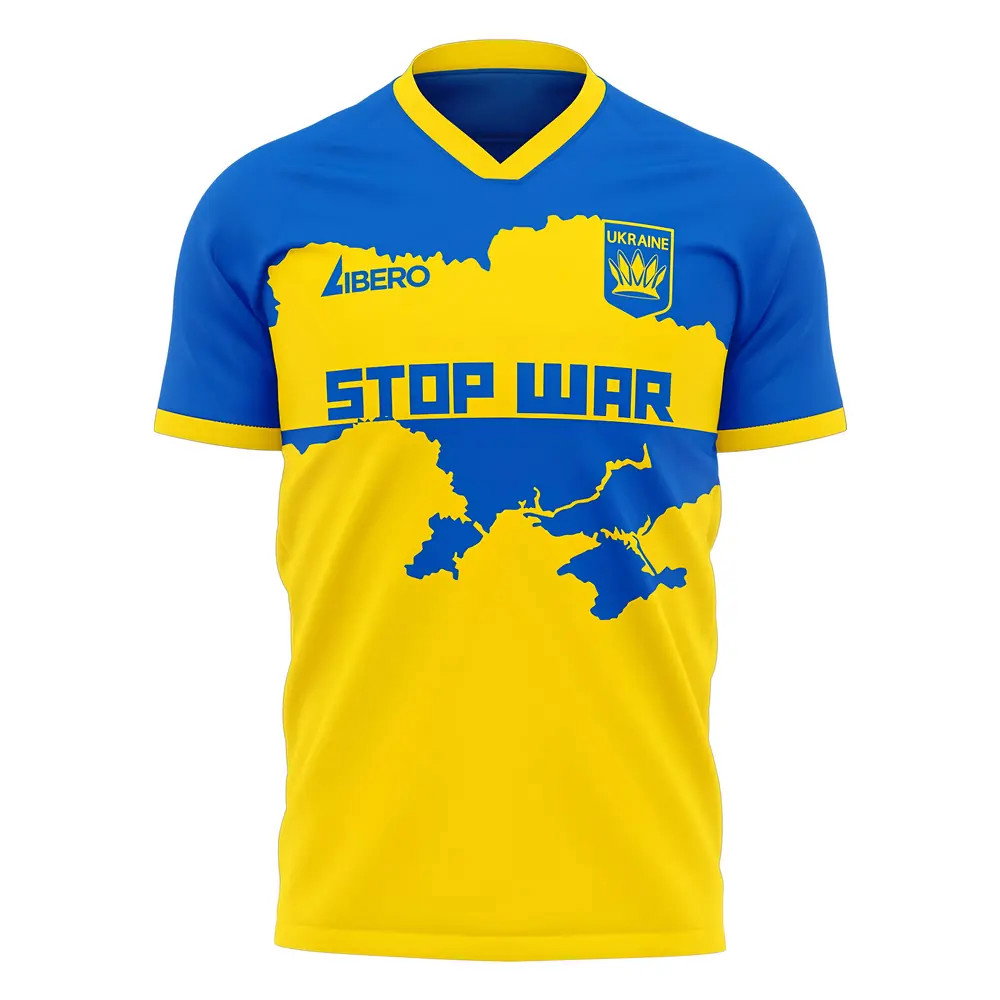 Ukraine Stop War Concept Football Kit (Libero) - Yellow (STOP WAR 22)_3