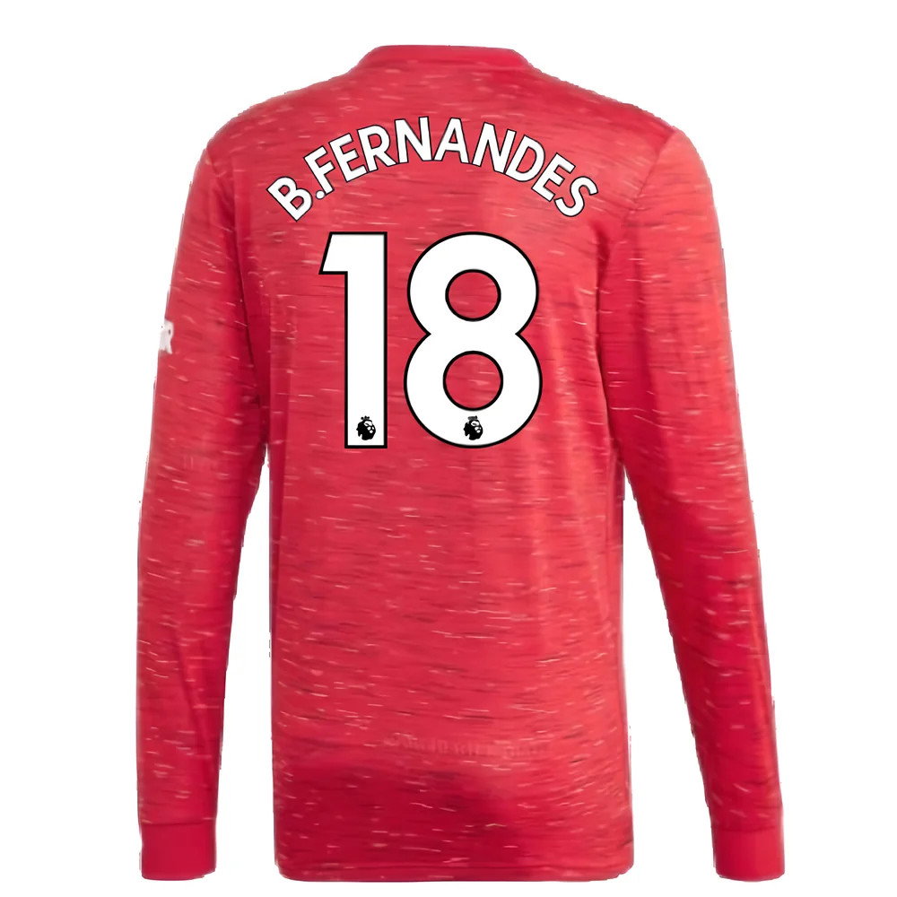 2020-2021 Man Utd Adidas Home Long Sleeve Shirt (B.FERNANDES 18)_2