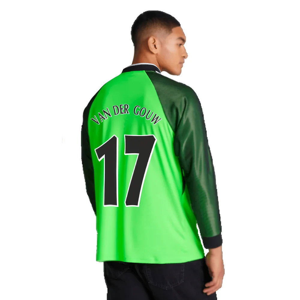1998-1999 Manchester United Retro Goalkeeper Jersey (Green) (Van Der Gouw 17)_2