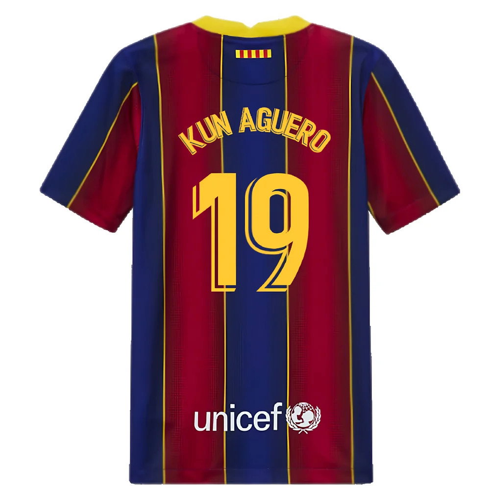 2020-2021 Barcelona Home Jersey (Kids) (KUN AGUERO 19)_2