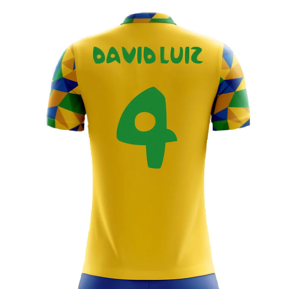 2025-2026 Brazil Home Concept Football Shirt (David Luiz 4) - Kids_2